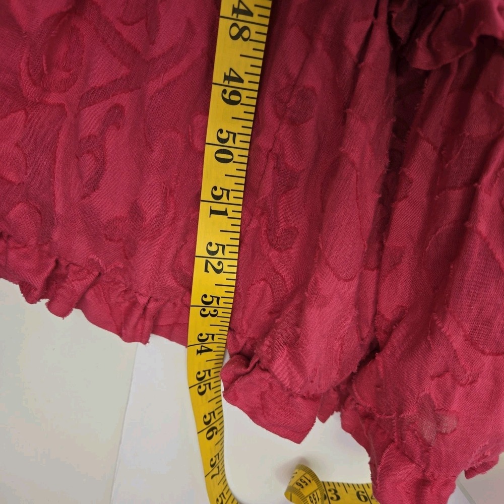 Anthropologie Hot Pink Tiered Ruffle Maxi Dress Size XL Cotton Euro Summer Boho - Picture 12 of 12